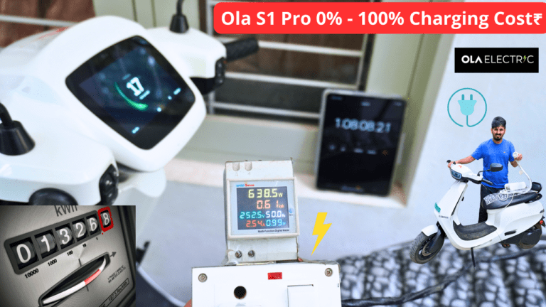 Ola S1 Pro Charging Cost & Electricity Consumption Analysis