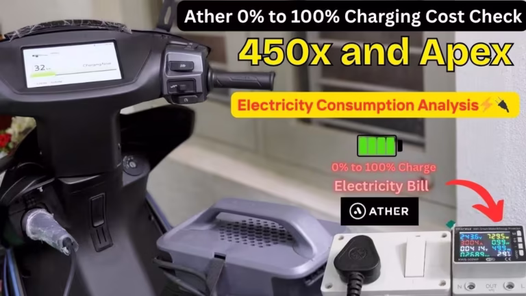 ⚡Ather 450X and Apex 0% to 100% Charging Cost & Full Power Consumption Analysis