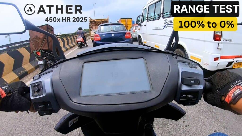 Ather 450X HR 2025 Range Test
